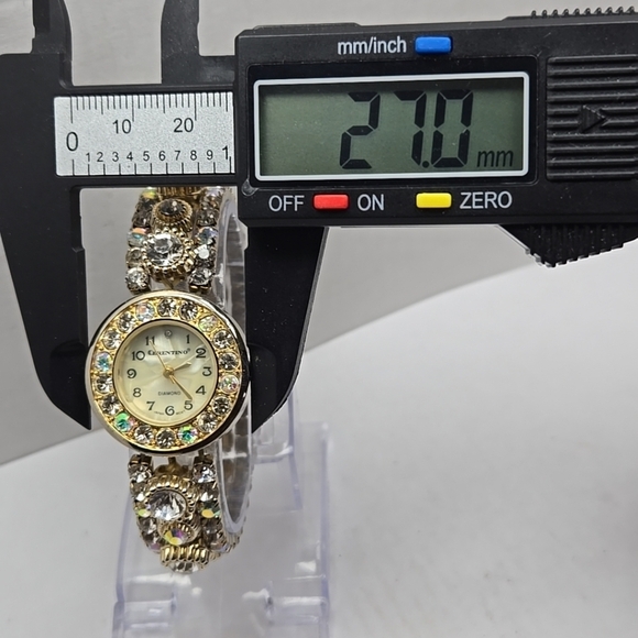 Womens Vintage Cerentino Diamond Gold Tone Watch Crystals Rhinestone New Battery main image 6